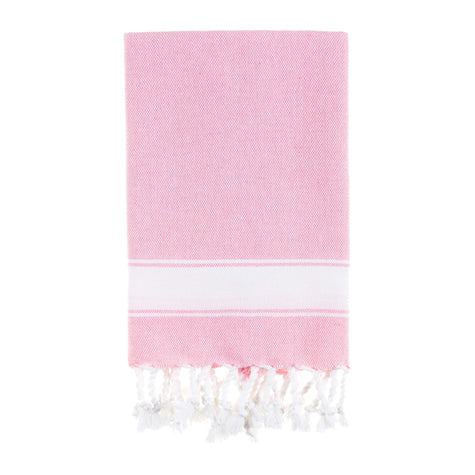 Bello Turkish Beach Towel, Soft Peskir Pink, Handwoven Peshtemal, 39 x 66.9 In