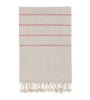 Bello Turkish Beach Towel Izmir Linen Red, Handwoven Peshtemal, 39 x 66.9 Inches