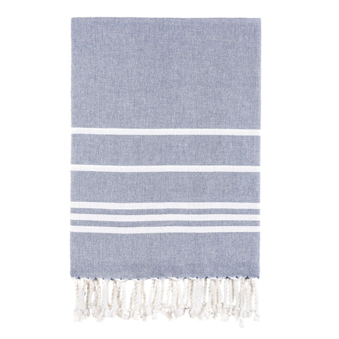 Bello Turkish Towel, Vartan Black & White, Handwoven Peshtemal, 39 x 66.9 Inches