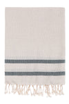 Bello Turkish Beach Towel Tripolis Linen Khaki Handwoven Peshtemal, 39 x 66.9 In