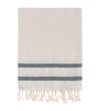 Bello Turkish Beach Towel Tripolis Linen Khaki Handwoven Peshtemal, 39 x 66.9 In