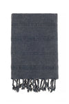 Bello Turkish Beach Towel, Anthracite Stonewashed Peskir Peshtemal, 15.75 x 37 In