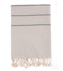 Bello Turkish Beach Towel Izmir Linen Khaki, Handwoven Peshtemal, 39 x 66.9 In.