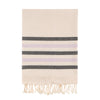 Bello Turkish Towel Five Stripe Lilack & Black Handwoven Peshtemal, 39 x 66.9 In