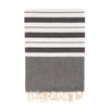 Bello Turkish Beach Towel Izmir Hellenic Black Handwoven Peshtemal, 39 x 66.9 In