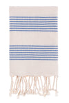 Bello Turkish Beach Towel Fourteen Stripes Peskir White Peshtemal, 15.75 x 37 In