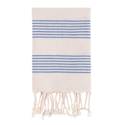 Bello Turkish Beach Towel Fourteen Stripes Peskir White Peshtemal, 15.75 x 37 In