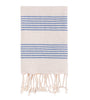 Bello Turkish Beach Towel Fourteen Stripes Peskir White Peshtemal, 15.75 x 37 In