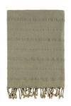 Bello Turkish Beach Towel, Khaki Stonewashed, Handwoven Peshtemal, 39 x 66.9 In.