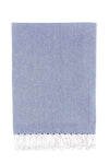 Bello Turkish Beach Towel Plain Blue Handwoven Sand-Free Peshtemal, 39 x 66.9 In