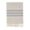 Bello Turkish Beach Towel Azad Linen Dark Grey Handwoven Peshtemal, 39 x 66.9 In