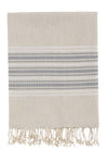 Bello Turkish Beach Towel Azad Linen Dark Grey Handwoven Peshtemal, 39 x 66.9 In