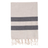 Bello Turkish Beach Towel, Soft Linen Black, Handwoven Peshtemal, 39 x 66.9 In.